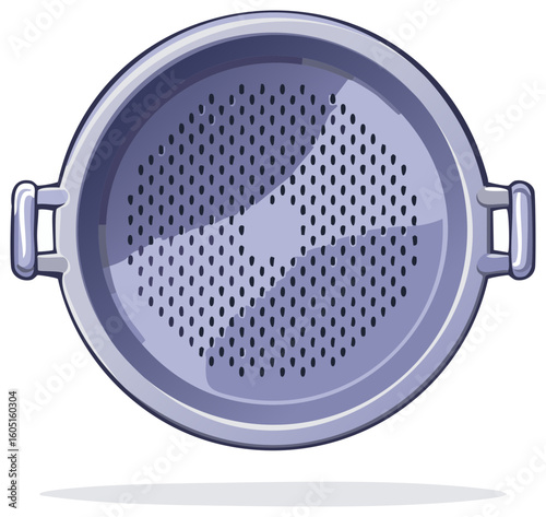 Round Metal Colander with Two Handles for Draining Pasta and Vegetables