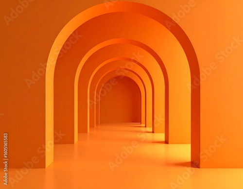 Orange archway hallway