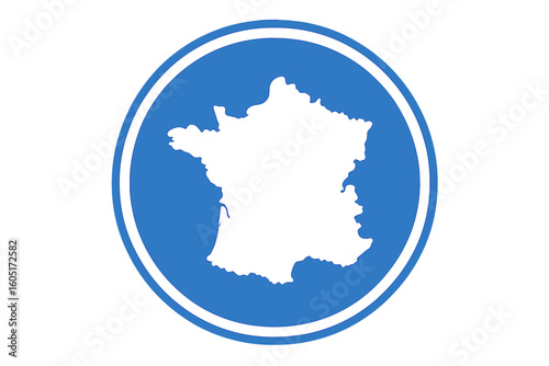 Vector illustration of a blue rubber stamp featuring a Corsica island map silhouette, serving as a retro style handmade label, badge or element for travel souvenirs with a vintage stamp theme