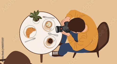 Photographer Captures Delicious Brunch Still Life in Cafe Setting Artistic Scene
