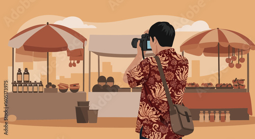 Photographer Captures Vibrant Street Food Market Scene with Cultural Flair
