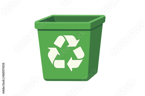 Ecology banner featuring a low poly recycle symbol and text with a green glow on a dark blue background, emphasizing reduce, reuse, recycle
