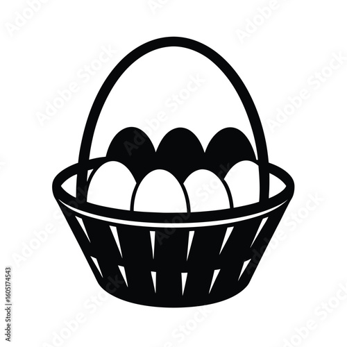  basket of eggs on white background