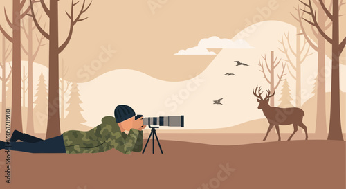 Wildlife Photography Capturing A Majestic Deer In Its Natural Habitat Illustration