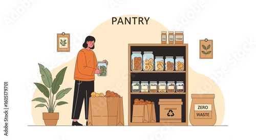 Sustainable Pantry Organizing For Zero Waste Lifestyle With Natural Food