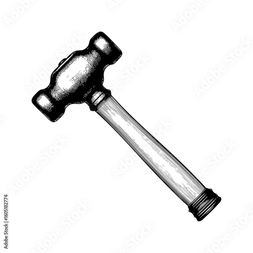 A detailed vector illustration of a sledge hammer tool. Isolated on a transparent background. Perfect for construction, repair, or industrial themed designs.