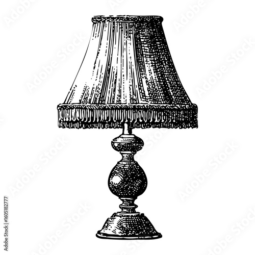 A detailed vector illustration of a table lamp. Perfect for interior design projects, home decor visuals, and lighting concepts with a transparent background.