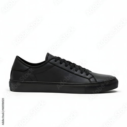 black male shoe on white background
