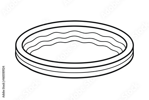 Water Pool With Curved Shorelines Drawn In Thin Line