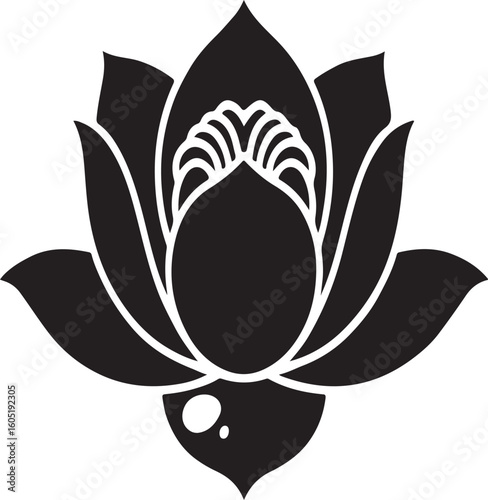 Black and white fleur de lis tattoo design vector illustration, a decorative symbol with floral and tribal art elements