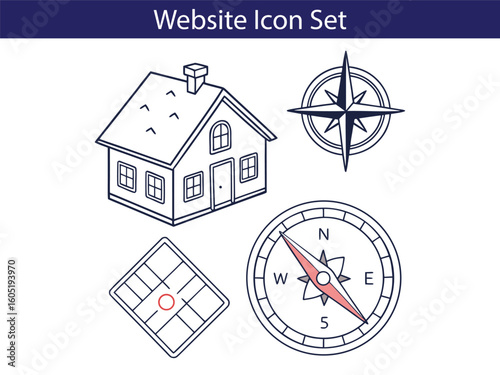 Web icon set. Website set icon vector. for computer and mobile