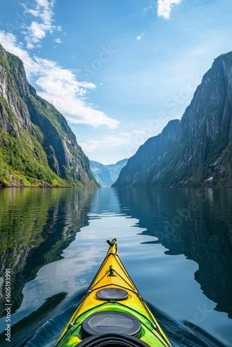 Experience Tranquility While Kayaking Through a Stunning Fjord Landscape Unde...