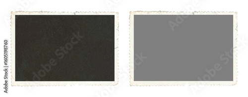 Blank photo frame in stamp background