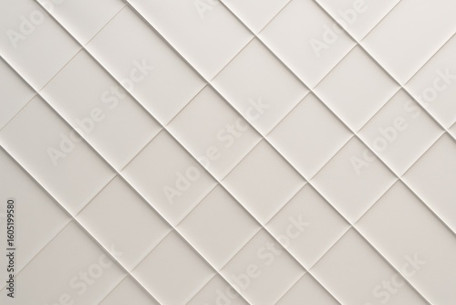 Minimalist diagonal grid pattern in soft pearl white with subtle gradient shadows creating depth