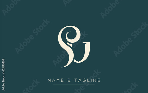 SV Elegant Monogram Logo Design Featuring Stylized Letters. A sophisticated monogram logo representation showcasing artistic typography with a modern design