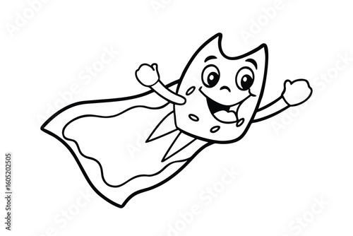 Bag Of Chips Mascot Flying With Cape Sup