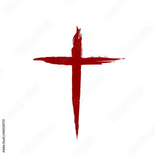Jesus cross hand drawn vector illustration.