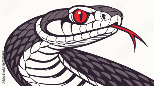 Snake illustration vector graphic design reptile serpent viper cobra animal wildlife nature danger 100 char