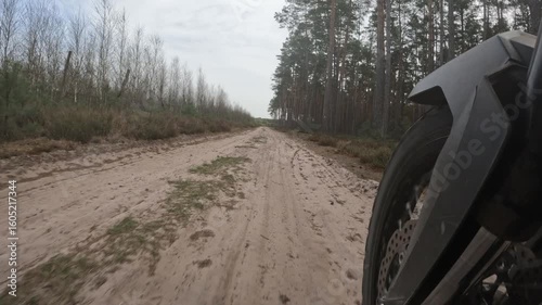Offroad Motorcycle on sand road