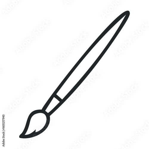 Simple black paintbrush icon on transparent background. Vector illustration