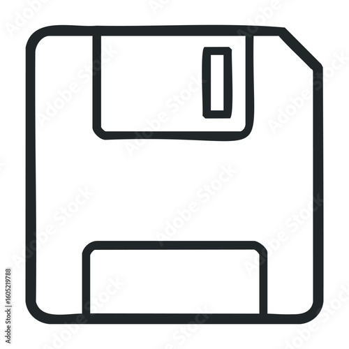 Vintage floppy disk icon for digital storage and technology enthusiasts. Vector illustration