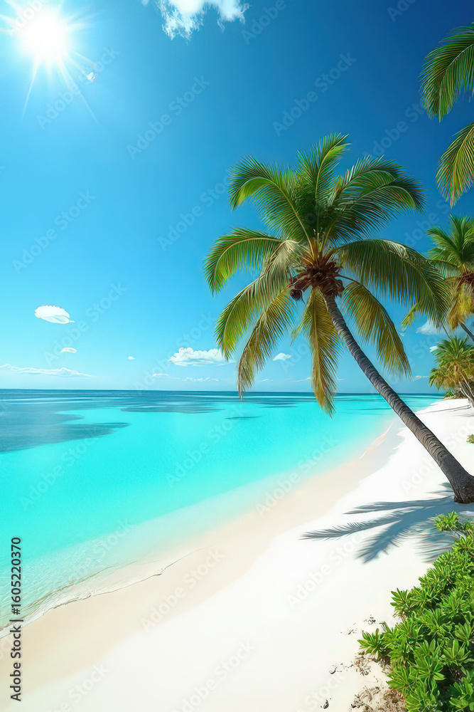 Fototapeta premium palm tree on the beach