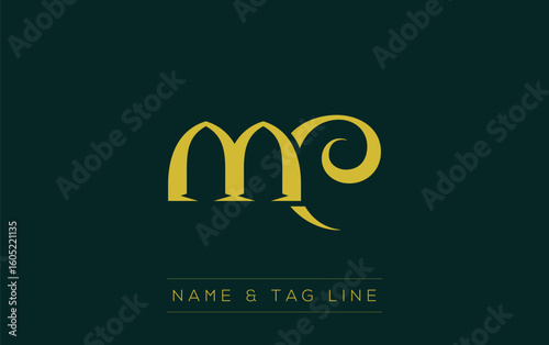 MC logo design. A sophisticated, minimalistic logo design featuring golden stylized typography,  perfect for branding concepts emphasizing luxury, professionalism, and contemporary aesthetics.