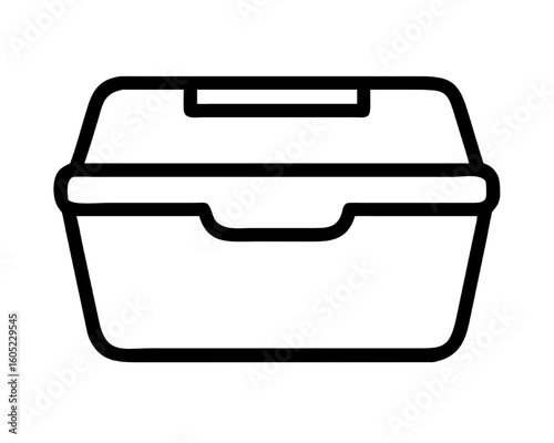 Minimalistic Black and White Lunchbox Icon Perfect for Meal Prep and Food Storage Concepts