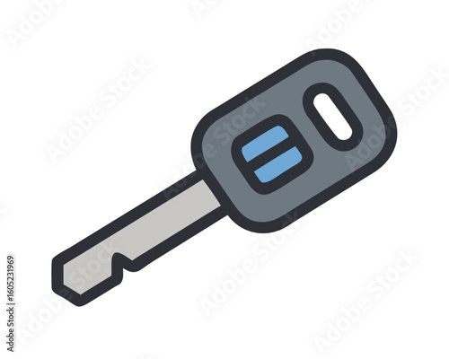 Modern Car Key Icon Access, Security, and Automotive Technology Illustration