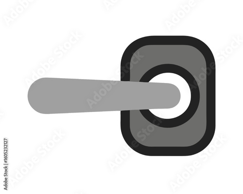 Minimalist Door Handle Graphic Modern Style Doorway Access Point in Neutral Tones