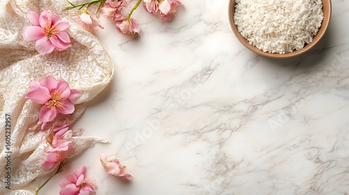 Wallpaper Mural Delicate floral arrangement on marble Torontodigital.ca