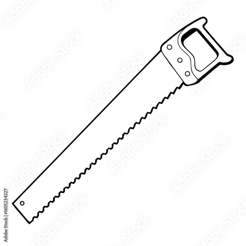 Hand saw with serrated blade for woodworking projects  