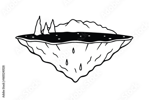 Floating Island Vector With Segmented Design