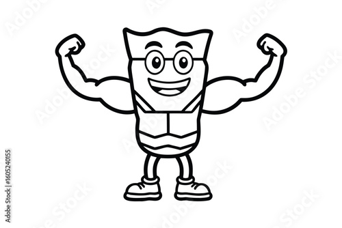Energy Bar Mascot Flexing Muscles Sport Snack
