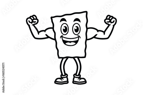 Energy Bar Mascot Flexing Muscles Sport Snack