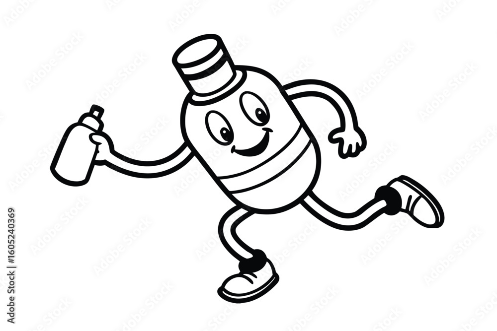 Fototapeta premium Water Bottle Mascot Running Fitness Hero