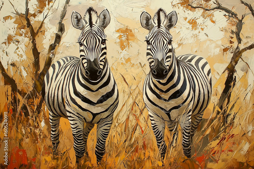 Zebras in Africa Safari Portrait