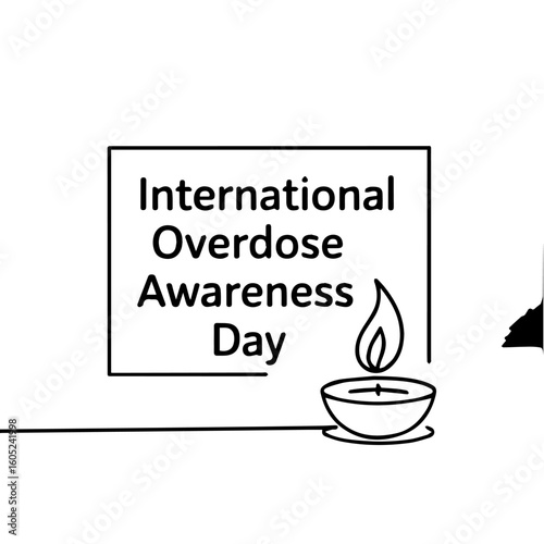International Overdose Awareness Day – Purple Ribbon, Vigil & Remembrance Illustration.