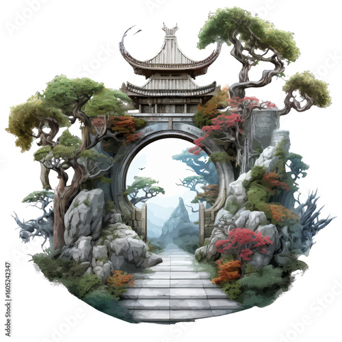 chines moon door
