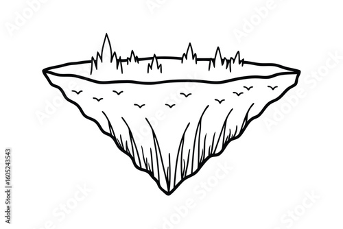 Outlined Floating Island With Dirt Layer