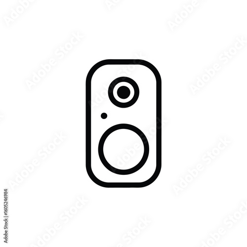 Simple Doorbell Icon Design for Smart Home Security and Convenience Black and White