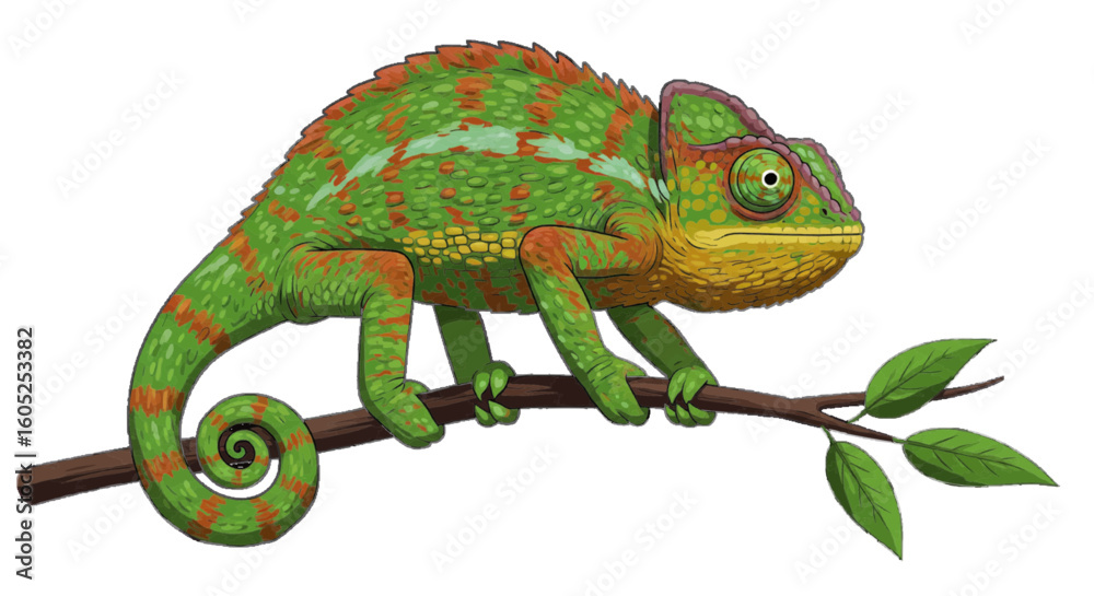 Obraz premium chameleon isolated on white background
