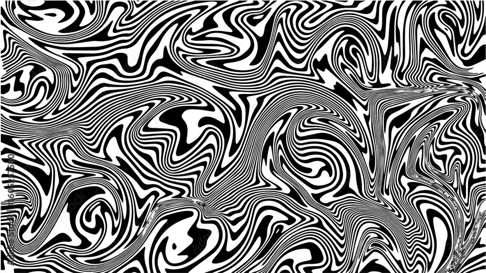 Fototapeta premium Abstract black and white swirling zebra stripe pattern
