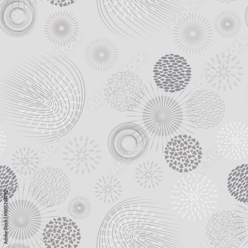 a pattern of floral elements in a Scandinavian style without a background
