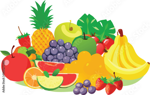 set of fruits icon. vactor fruits colection