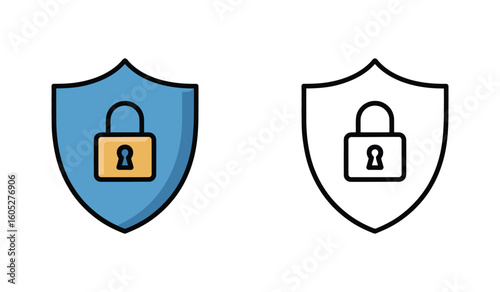 Security Shield Icons Data Protection Privacy and Safety Concept Symbolizing Protection from Digital Attacks and Unauthorized Access