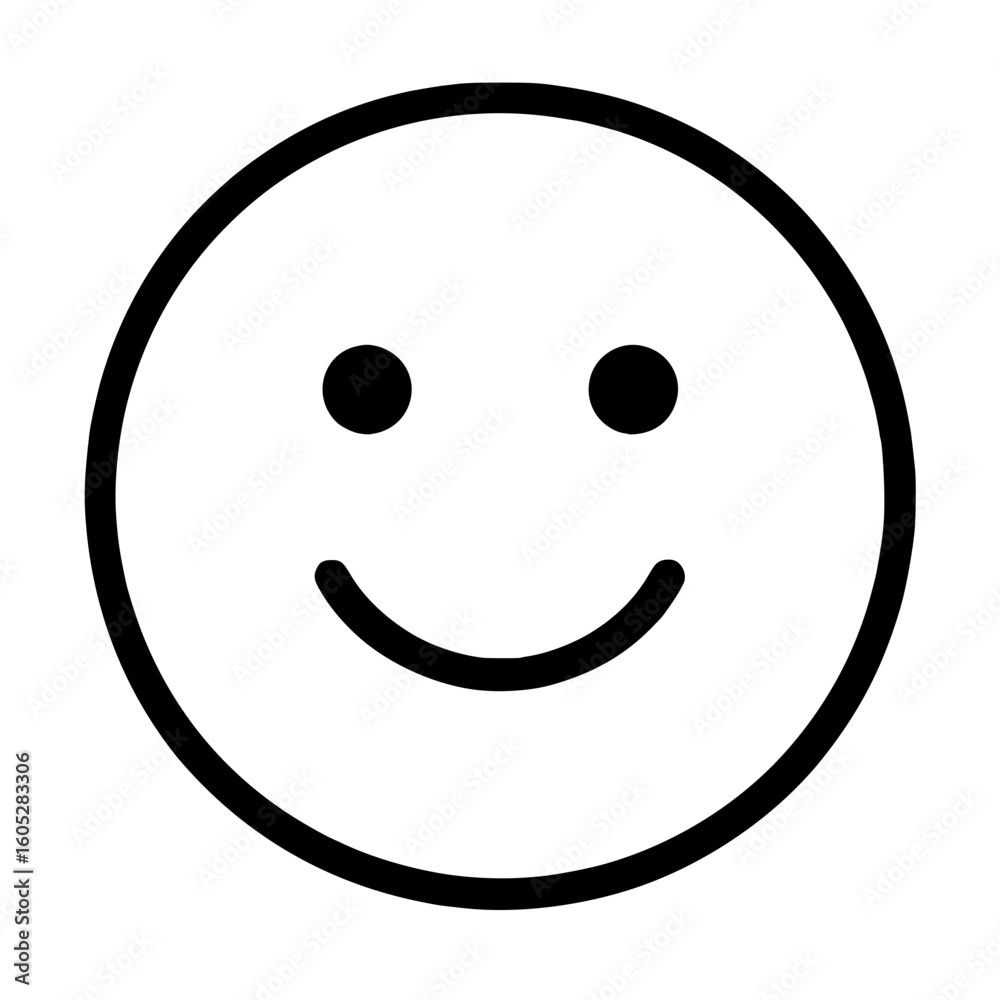 Fototapeta premium Minimalist Smiley Face Icon with Happy Expression 