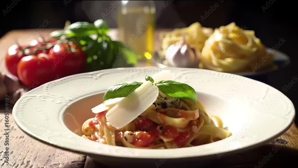 Cinematic video of gourmet pasta prep in a rustic kitchen with warm lighting, close-ups, and cozy, appetizing ambiance. Cinematic video of gourmet pasta prep in a rustic kitchen with warm lighting, close-ups, and cozy, appetizing ambiance.