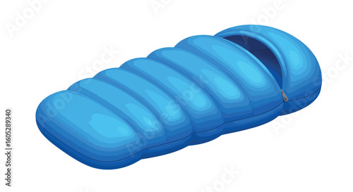 Blue sleeping bag: cozy layered design for camping and outdoor adventures