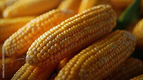 Fresh Yellow Corn Displayed at a Local Market During Sunny Harvest Season